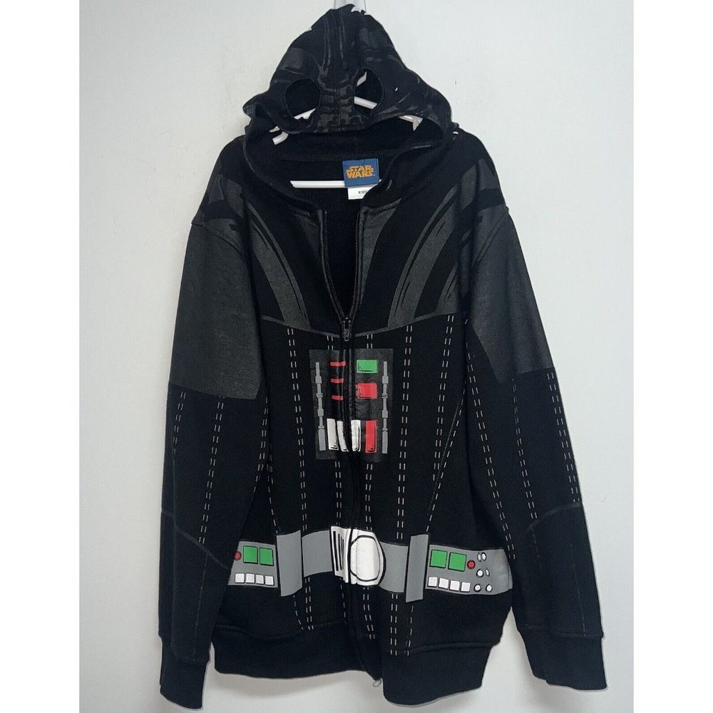 Star Wars Darth Vader Hoodie Sweatshirt Boys Size M 10 12 Full Zip Hood Black